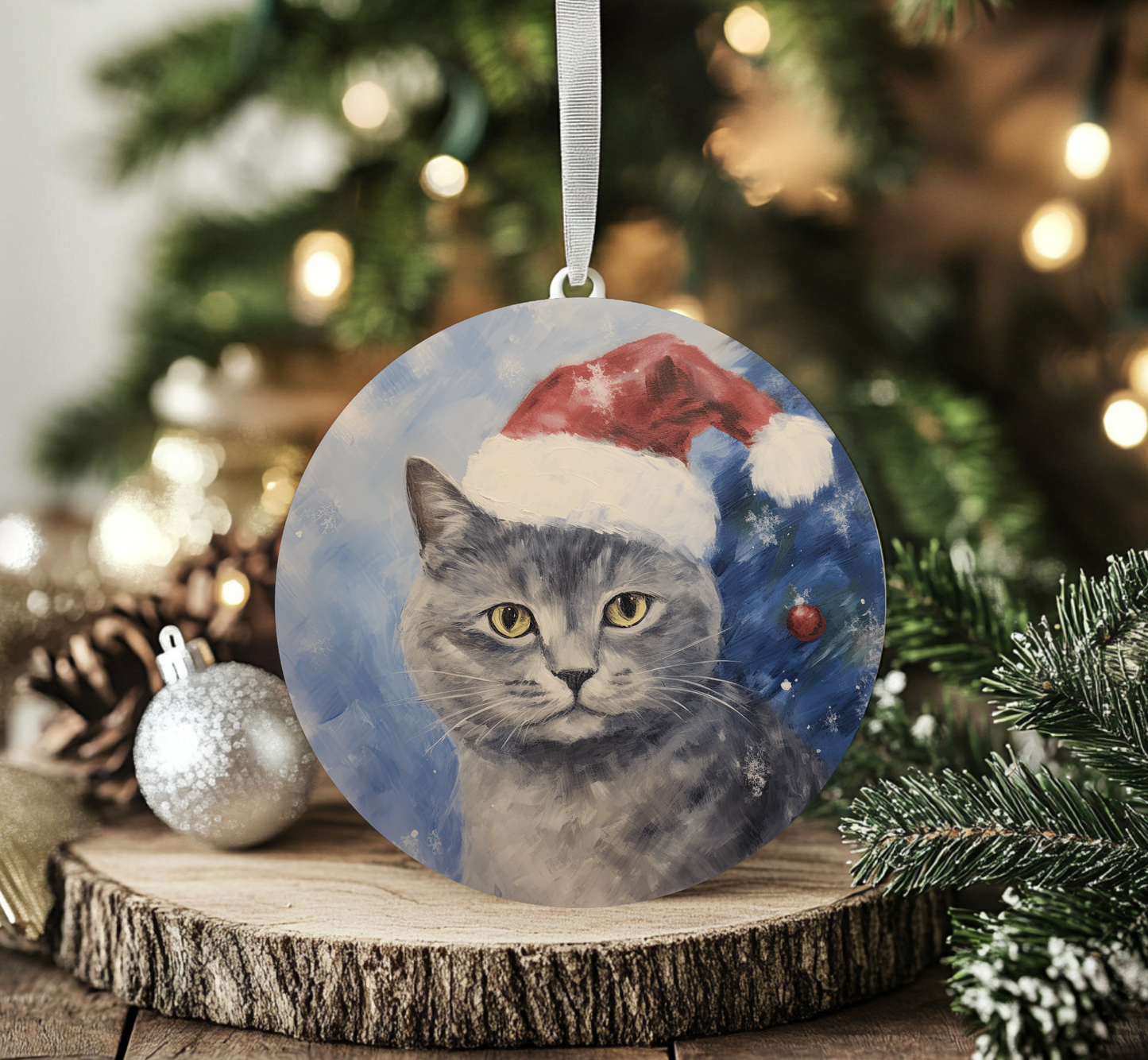 Russian Blue Cat Ornament