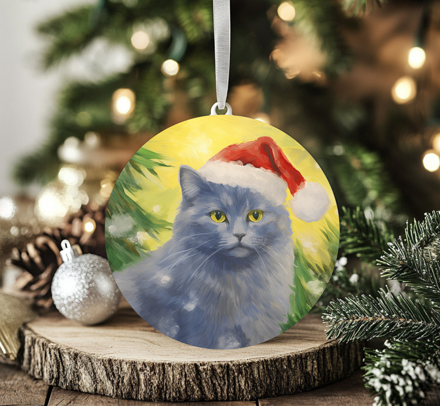 Russian Blue Cat Ornament