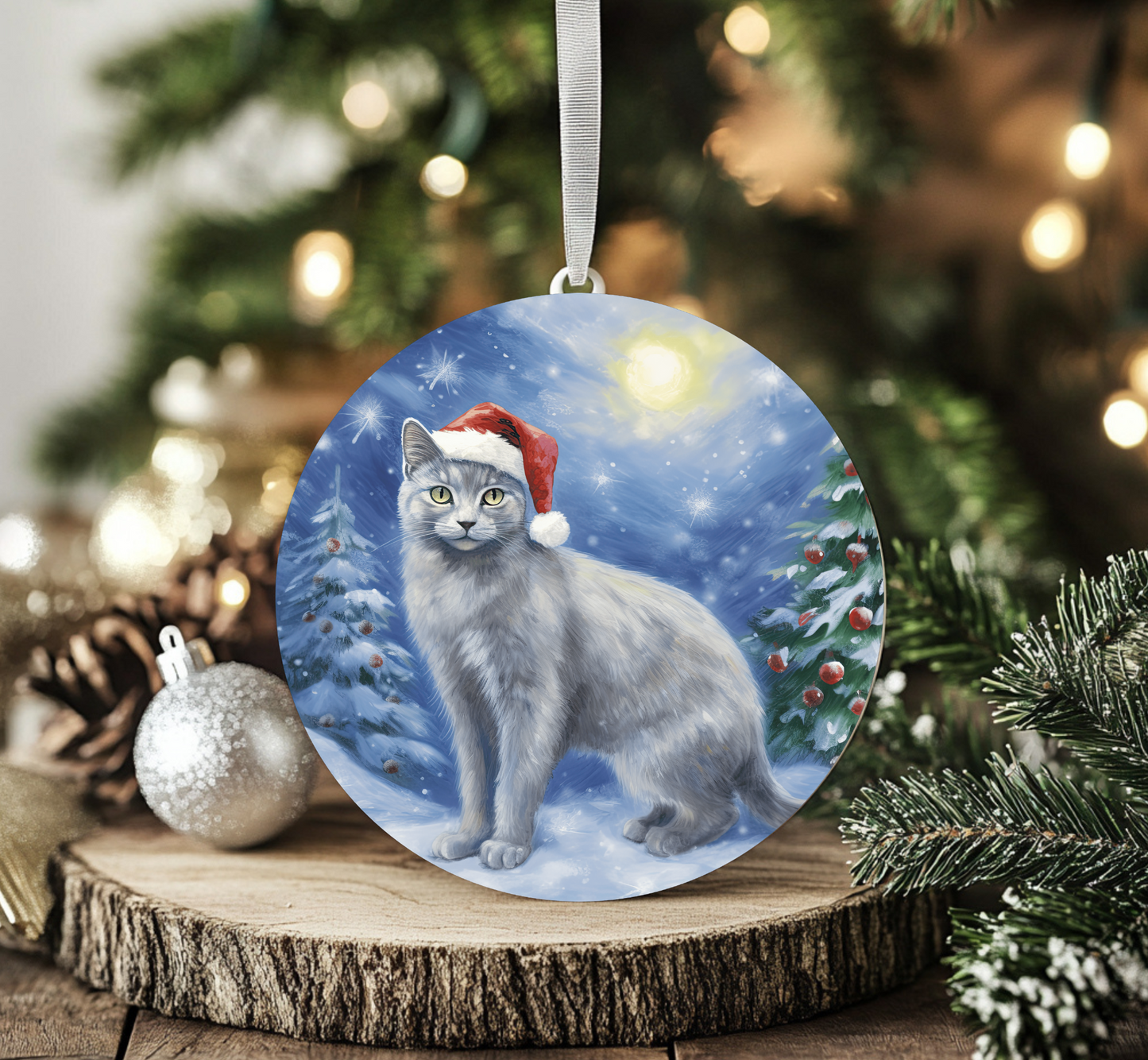 Russian Blue Cat Ornament